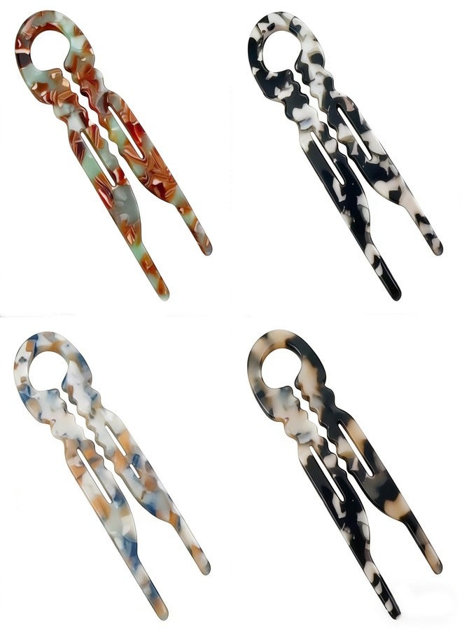 4-Pack Prestige French Hair Pin for Women, Retro Hair Clips Double-Notch Locking Mechanism for Thin to Thick Hair Anti-loosening Hair Accessories for Updos, Buns & Chignons Everyday Wedding Party